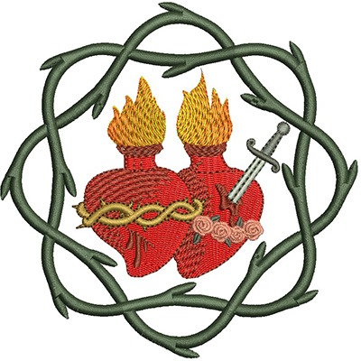 Matriz de matriz Matriz De Bordado Sagrado & Imaculado Na Coroa 2